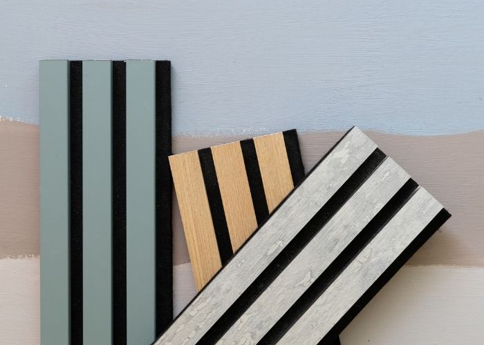 akustik ahşap çıtalı keçe panel